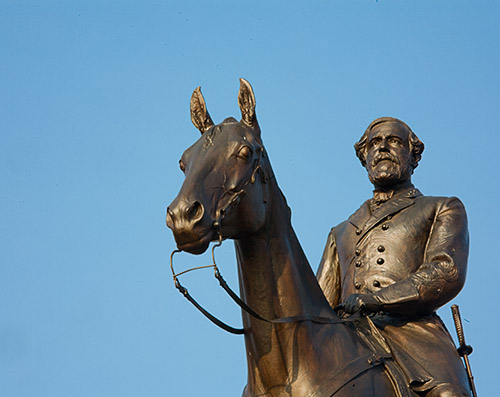 Robert E Lee Statue atop the Virginia Memorial at Gettysburg