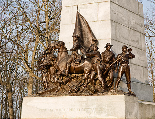 Seven Men of Virigina on the Virgina Memorial at Gettysburg