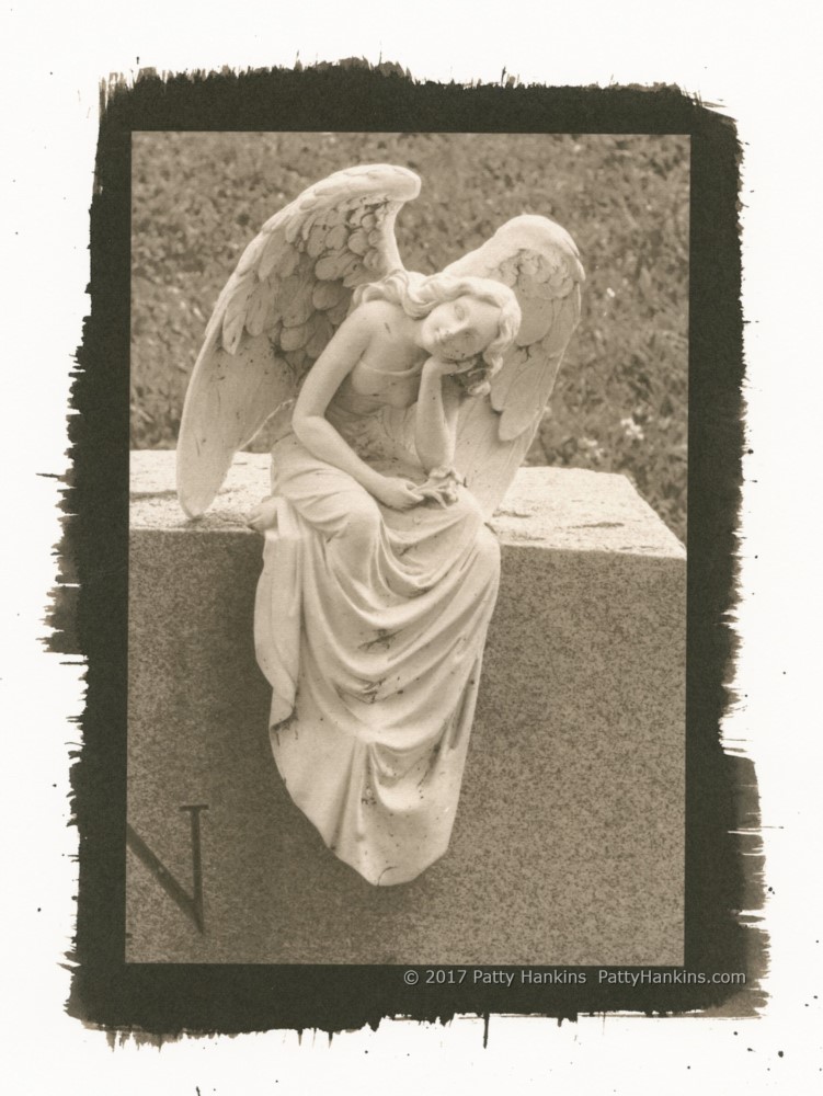 Graveyard Angel, Hollywood Cemetery, Richmond, Virginia. Palladium Toned Kallitype. © 2017 Patty Hankins