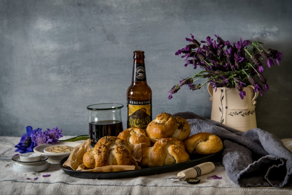 Pretzel Bread & Beer Still Life © 2018 Patty Hankins