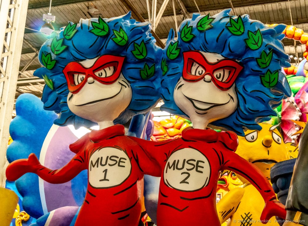 Dr Suess Inspired Muses at Mardi Gras World, New Orleans © 2018 Patty Hankins