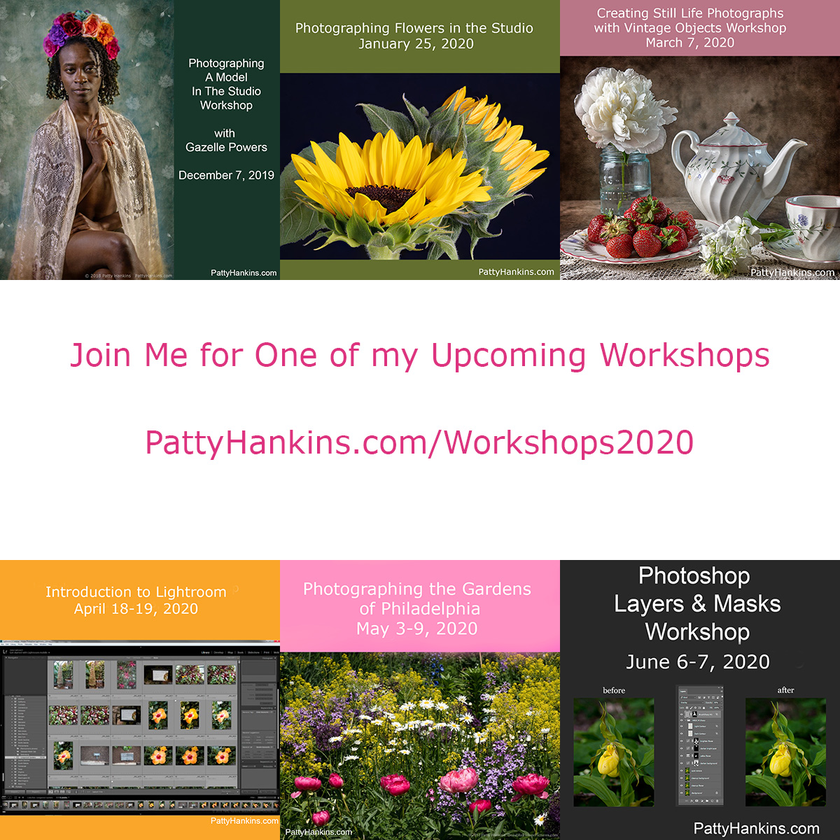 Join Me for One of My Upcoming Workshops